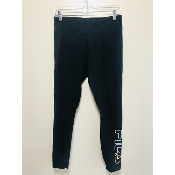 Vintage Fila  Women's Athletic Leggings with Rainbow Logo Design, Size L - Picture 1 of 3